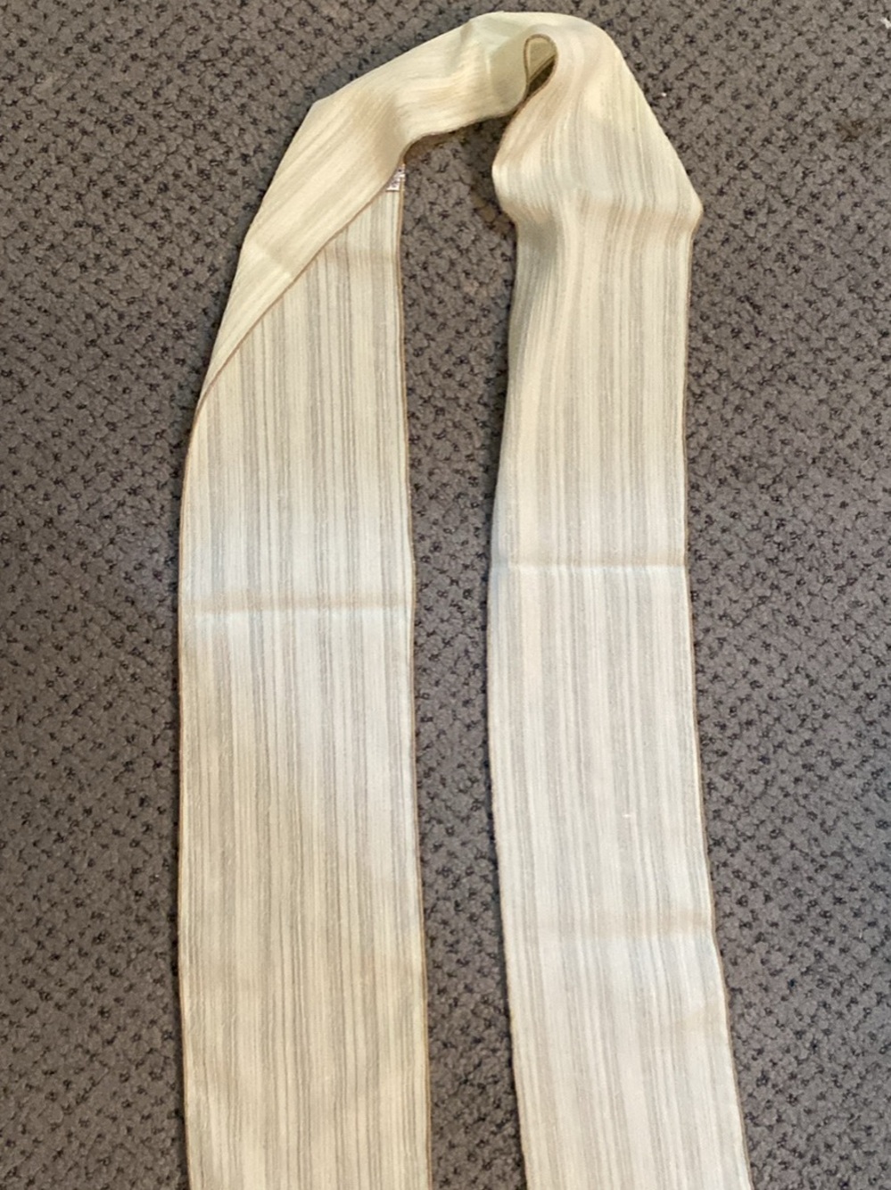 Cream Striped scarf/sash